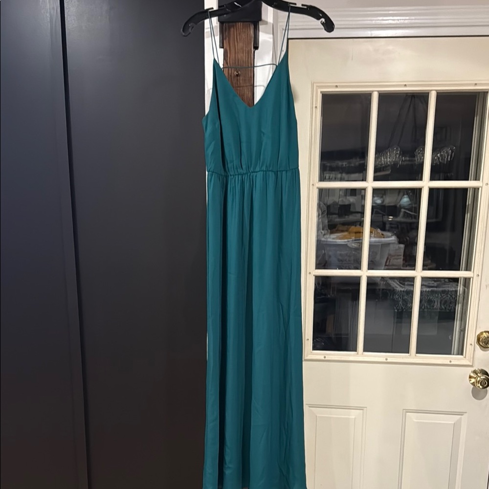LOFT Teal Maxi Sundress Spaghetti Strap